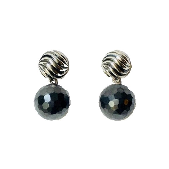 David Yurman Hematite Ball Drop Earrings